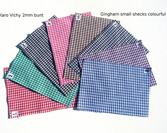 Patches "Gingham small checks colourful" choose from 8 colors-Iron-On and Sew-On Patches with pattern  and tutorial