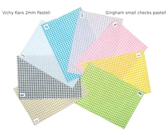 Patches "Gingham small checks pastel" choose from 8 colors-Iron-On. Patches inch size is about 5,9" x 7,9" with pattern sheet and tutorial.