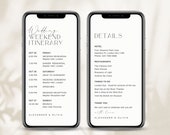 ANY TEXT Digital Itinerary For Guests | Video Image Editable Schedule Wedding Party Timeline Text Evite Template Instant Download