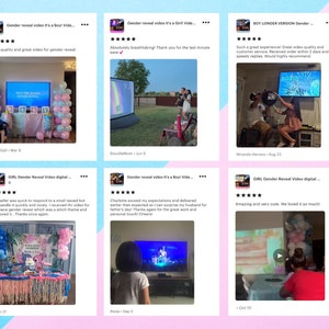 BOY Gender Reveal Video digital announcement movie Birth Baby Shower Wall projection and instant messaging image 7