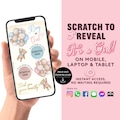 GIRL Instant download Gender Reveal Digital Scratch card digital announcement | Email Text Social Media Teddy Bear Balloons