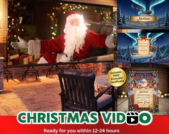 Gepersonaliseerde Santa Nice List-video • Kerstboodschap voor kinderen • Kerstman zegt de naam van het kind • Nice List-certificaat inbegrepen