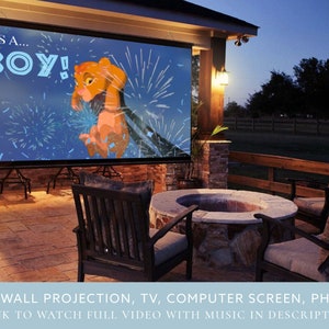 BOY Gender Reveal Video digital announcement movie | Birth | Baby Shower Wall Projection and instant messaging