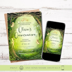 ANY TEXT Enchanted Fairy Princess Birthday Invitation, Garden Video Invitation Birthday Quinceañera Canva Self Edit Video Instant Download