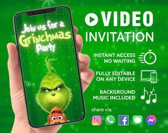 Christmas Video invite Electronic invitation | Kids Birthday Invite | Christmas Party Invite