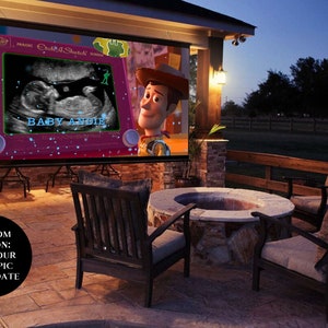 BOY Gender Reveal Video digital announcement movie Birth Baby Shower Wall projection and instant messaging image 2