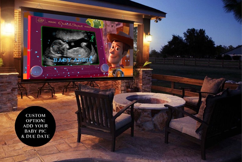 BOY Gender Reveal Video digital announcement movie Birth Baby Shower Wall projection and instant messaging image 2
