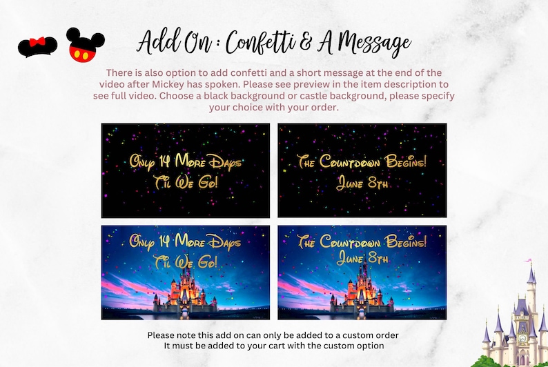 Themed Reveal Orlando Florida Paris California Trip Surprise Video Movie Personalised Message image 4