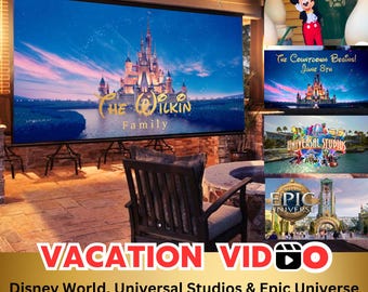 Video de presentación de vacaciones en parques temáticos de Orlando, Florida / Sorpresa de viaje familiar personalizada / Anuncio editable personalizado con descarga instantánea