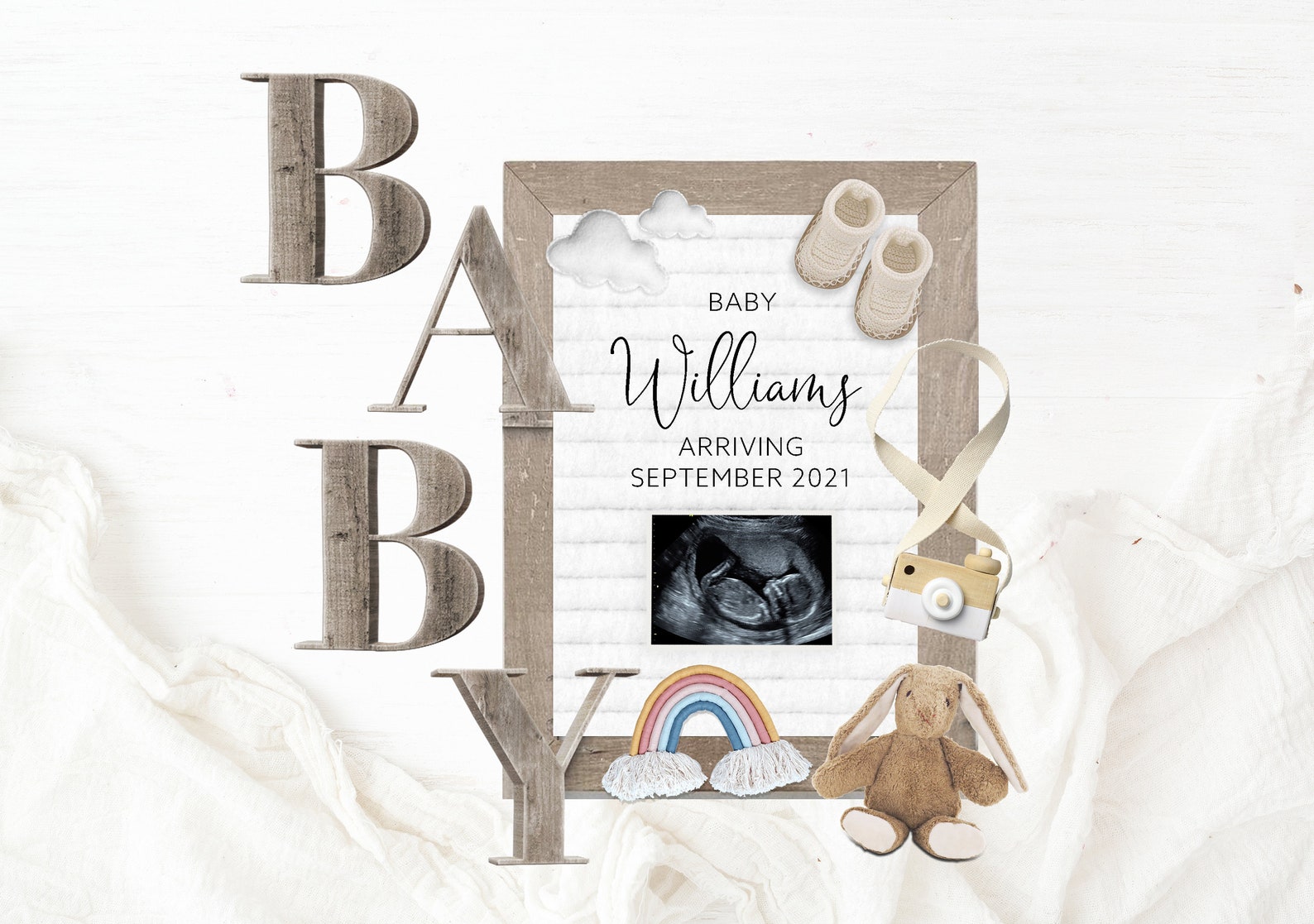 Download Letter board digital pregnancy announcement for social media | Etsy