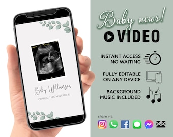 ANY TEXT Baby Announcement Video! Neutral Pregnancy Announcement | Personalised Pregnancy Reveal