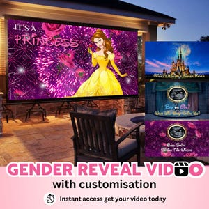 INSTANT ACCESS GIRL Video digital announcement gender reveal movie Wall projection Instant Messaging Fireworks Customised Personalised Text