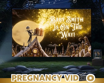 Personalised Pregnancy Reveal Video | Halloween Christmas Theme Baby Announcement Gender Reveal Party Movie | Made To Order L26