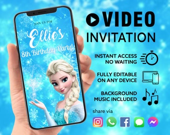 ANY TEXT Digital Video Invite | Self Edit Instant Download