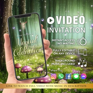 ANY TEXT Enchanted Fairy Invitation, Garden Fairyland Video Invitation, Enchanted Forest Invite Animated | Canva Self Edit Instant Download