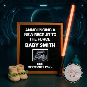 Baby Announcement Surprise! Pregnancy New recruit Text Board Digital Announcement Image Social Media Post | Instant Download