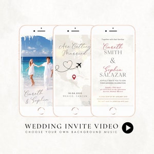 TRAVEL DESTINATION Video Wedding Invitation | Video Invitation | Luxury Invitation | Wedding Timeline Invitation | Custom Mobile Invite WD04