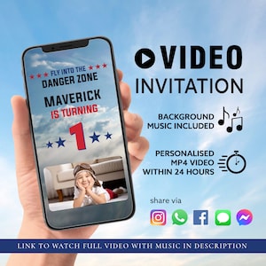 Top Pilot Fighter Jet Plane Theme Video Invite | Digital Animated Invitation | Video Invitation | Birthday Party Sound Effects Custom