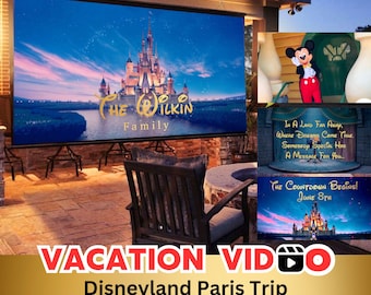 Paris Magical Theme Park Vacation Reveal Video | Personalized Family Trip Surprise | Custom Editable Instant Download