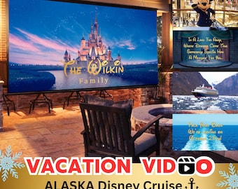 La vidéo du navire de croisière Magical Voyage de l'Alaska révèle un texte modifiable | Toile Vacation Surprise à téléchargement immédiat