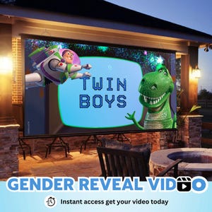 INSTANT ACCESS TWIN Boys Video digital announcement gender reveal movie Wall projection Instant Messaging