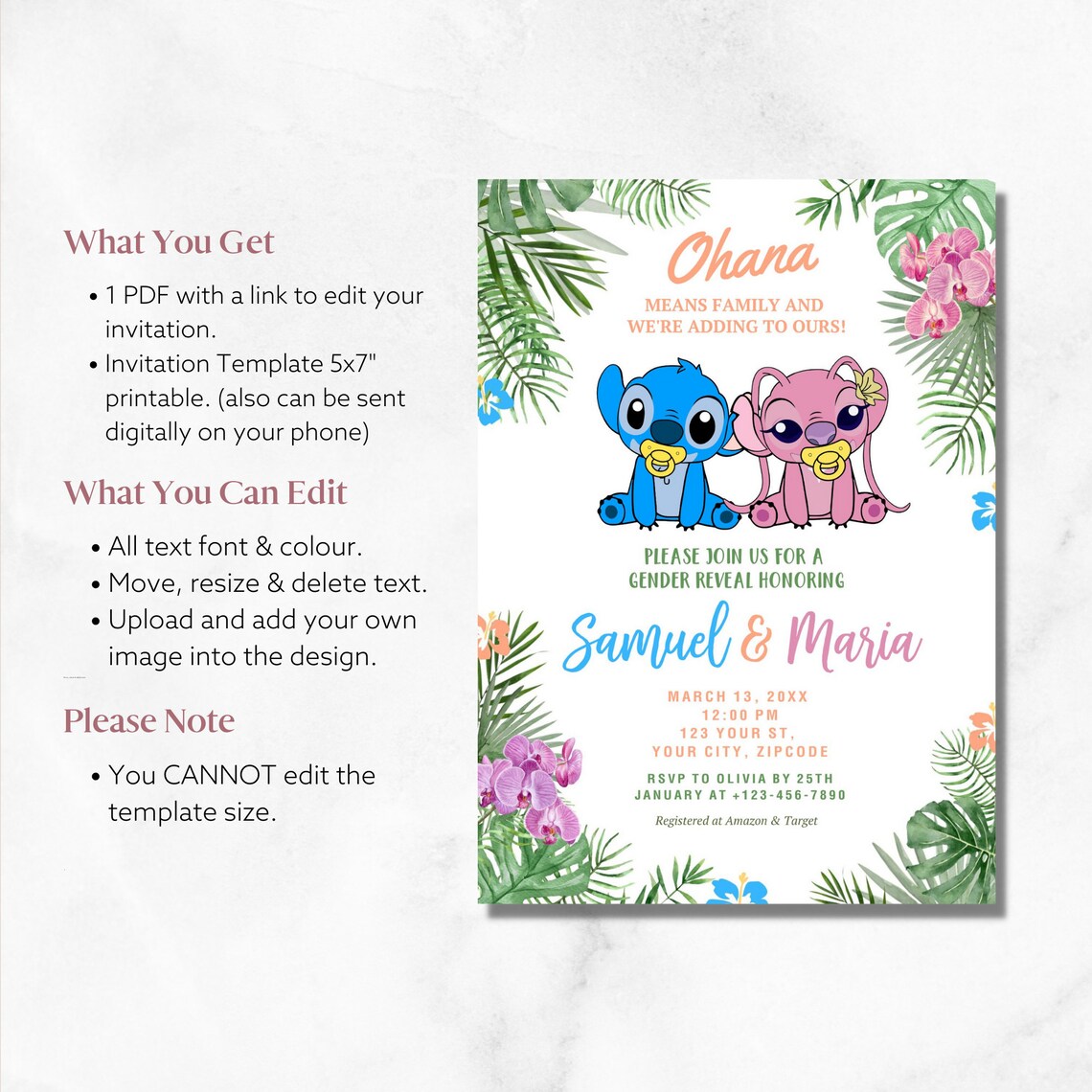 ANY TEXT Digital and Printable Invite Editable Template | Canva Self ...