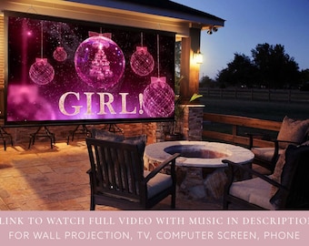 Gender reveal video It's a Girl! Video digital announcement movie| Wall projection Instant Messaging | Christmas Hot Air Balloons Baubles