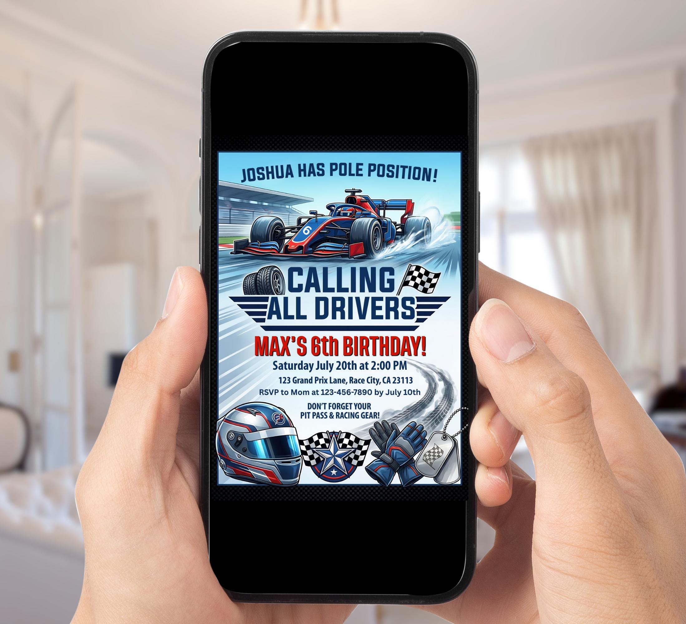 Invitations In Racing Example Race Car Birthday Invitation, Two Fast Racing Invite, Grand Prix Party ...