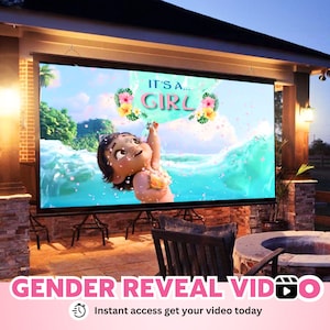 INSTANT ACCESS GIRL Video digital announcement gender reveal movie Wall projection Instant Messaging Fireworks