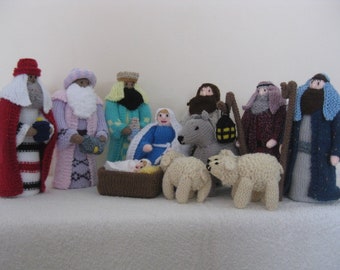 Hand Knitted Nativity Set in Gift Box