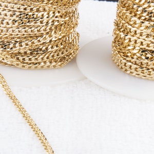 Miami Cuban Curb Chain in Gold Plated over Sterling Silver,Statement Chain Permanent Jewelry ,Bracelet SCNF300S