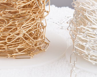 Paperclip Oval Rechteck Kabelkette zu Fuß in 14K Gold Filled, Silber, Choker, Armband, Halskette Kette, Halskette Kette Zubehör,SCNF301