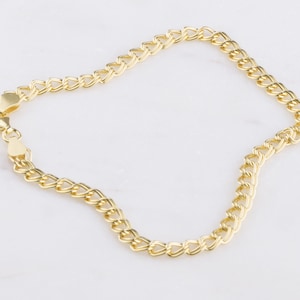 10 inch - zwaar goud op sterling bedelarmband enkelband, voeg bedels toe of draag het alleen, GVN24