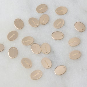20 pieces - Tiny Oval Quality Tag in Sterling Silver, Gold Filled, Rose Gold Filled, End of Chain Necklace Tag, Oval Stamping Blanks ST34VR