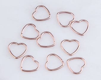 gold heart connectors 10 50 100pcs 20/%OFF Gold filled heart connectors charms bulk Small heart connector Gold fill Tiny heart charm
