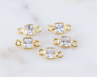 Jewelry Findings Micro Pave Zircon Square shape Connectors Accessories For Women Fashion Jewelry Making JC447