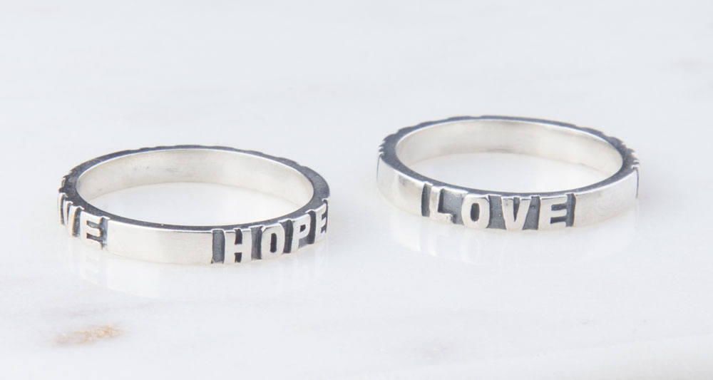 Faith Love Hope Sterling Silver Band Ring Inspiration Word Ring Message Word Silver Ring Simple Silver Ring Stackable Ring MR007 Etsy Hong Kong