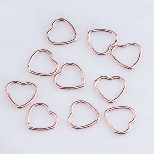 20Pcs-Small Wire Heart Link Connector,10mm x 9mm Silver, Gold Filled, Rose Gold Filled,Heart Connectors, Necklace Findings, CM191LC