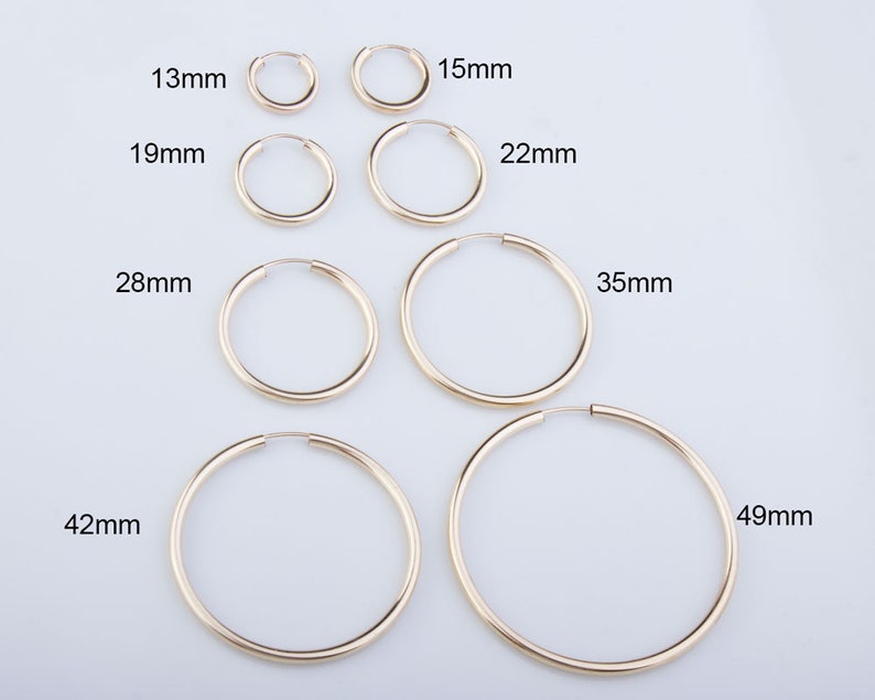 14K Gold Filled 2mm Wide Endless Tube Hoop Earring Component - Etsy
