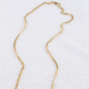 3mm x 1mm Miami Cuban Curb Chain Necklace,Gold Plated over Sterling Silver Miami Cuban Curb Chain,Choker,Layered ,14, 16 and 18 inches GVN23