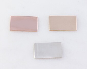 3Pcs- 17mm x 10mm 24  OR 20 GAUGE Gold Filled Large Rectangle Bar, Nameplate Bar, Initial Bar, Retangular Pendant ,Stamping Blanks, ST68QR