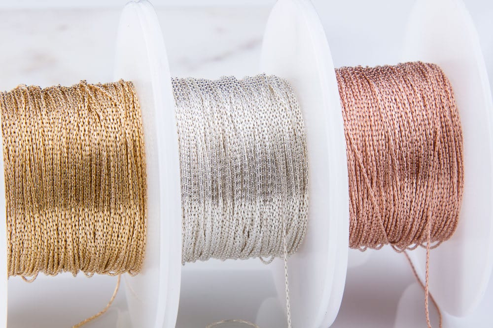 0.61mm Beading Chain in Sterling Silver, Gold Filled, Rose Gold Fille…