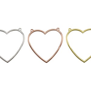3Pcs-Large Heart Link Connector, Love Link Connector, Heart Necklace, Heart Connector, Minimalist Heart, Cute Open Heart,Simple Heart,137LC
