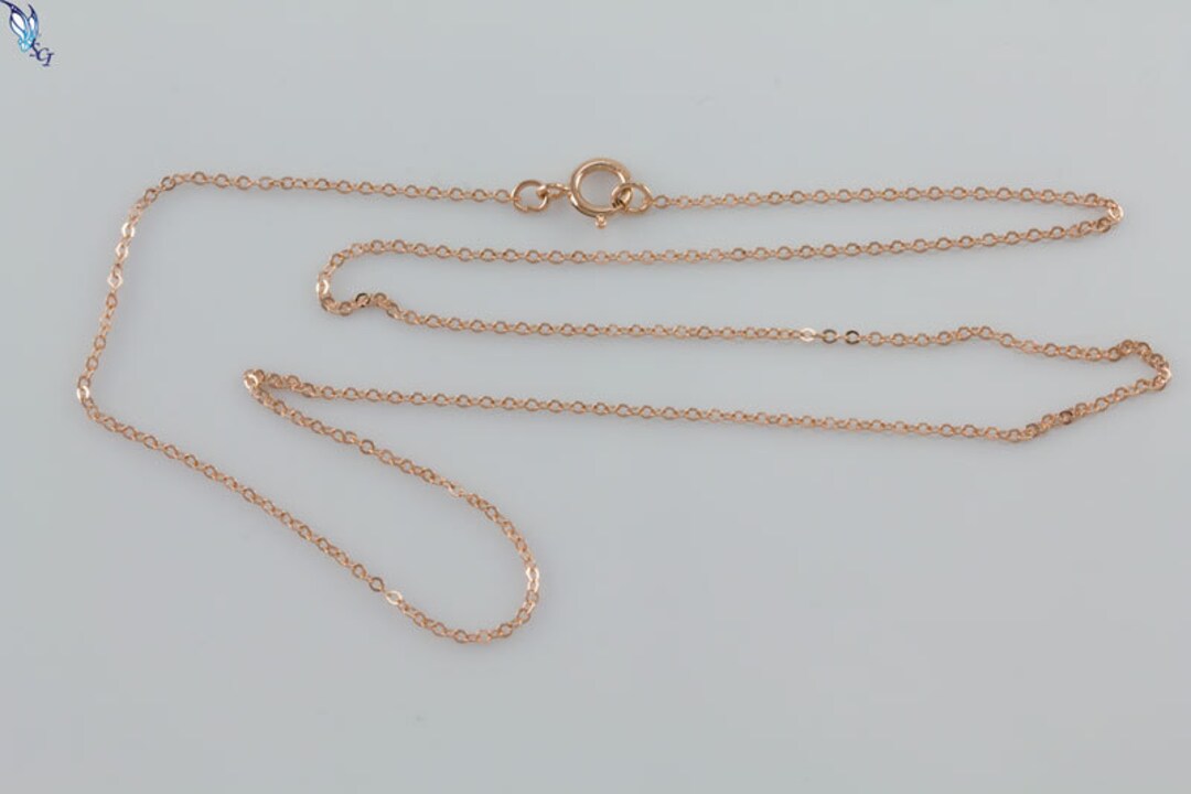 Flat Round Cable Chain 1.2mm Rose Gold Filled W/ Spring Ring - Etsy
