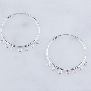 Sterling Silver Endless Hoops, Design Your Dangle Hoop Earrings, Add Chains, Charms and Beads, Priced per Pair, Earring Findings, SER364