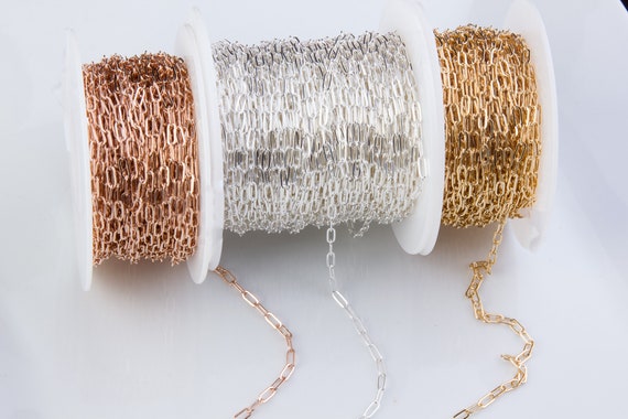 Feet Small Thick Rectangle Cable Chains By Foot in 14K Gold Filled,  Silver, Rose Gold Filled, Choker, Bracelet, Chain By Foot, SCNF299