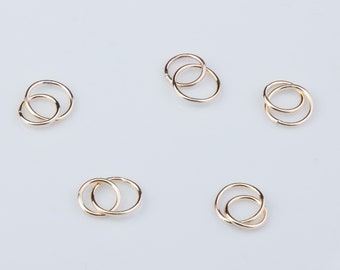 5 pcs- 8mm and 10mm Friendship Gold Filled Thick Wire Rings, Friendship Charm Rings Link Connector, Link Connector Findings, CM207LC