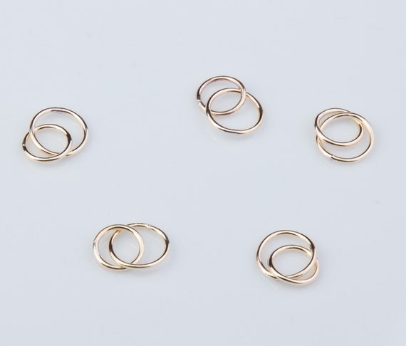 5 pcs- 8mm and 10mm Friendship Gold Filled Thick Wire Rings, Friendship Charm Rings Link Connector, Link Connector Findings, CM207LC