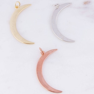 Large Crescent Moon Pendant, Moon Pendant in Silver, Gold Plated, Rose Gold Plated, Crescent Moon Pendant, Moon Charms, Moon Charm SSPD318