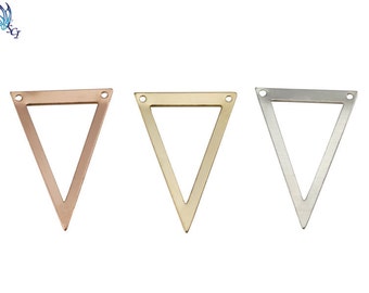 3Pcs-Gold Filled, Sterling Silver, Rose Gold Filled Cutout Large Triangle Drop Pendant Link Connector, Geometric Link Connectors, CM103LC